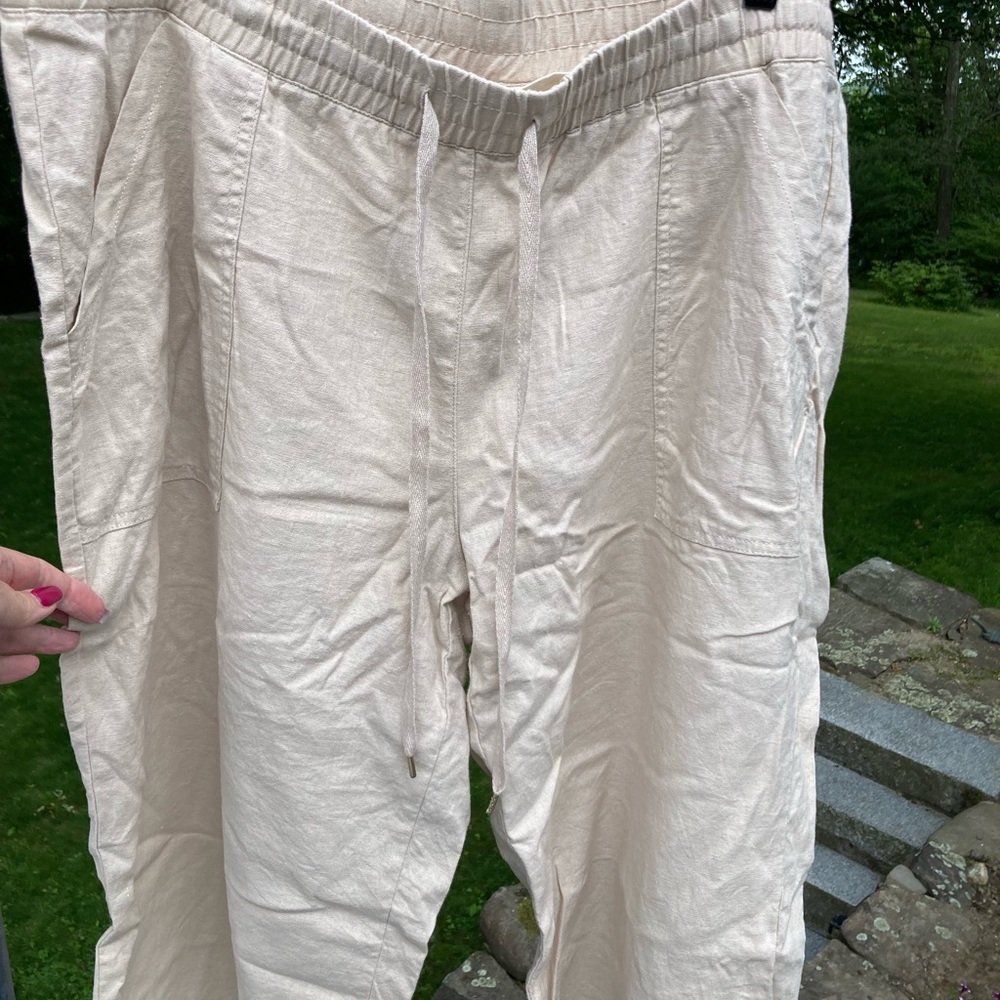 Cream Linen Pants